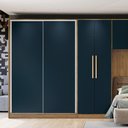 Ver imagem 2 de Guarda-roupa 2 Portas de Correr 2 Gavetas Kappesberg Adapt Nogueira/azul Profundo 158cm