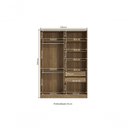 Ver imagem 3 de Guarda-roupa 2 Portas de Correr 2 Gavetas Kappesberg Adapt Nogueira/azul Profundo 158cm