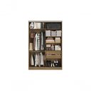 Ver imagem 4 de Guarda-roupa 2 Portas de Correr 2 Gavetas Kappesberg Adapt Nogueira/azul Profundo 158cm