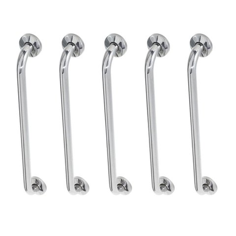 Alça de Apoio Barra 80cm Inox Kit 5 Unidades Acessibilidade Idoso Cadeirante Deficiente Banheiro Box
