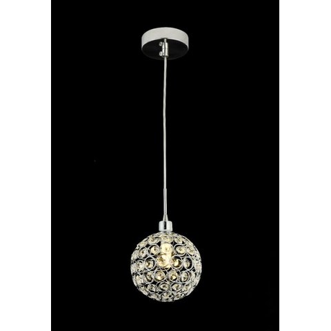 Pendente Redondo Metal Cromado com Cristais 12cm 1G9 PARIS LUZ