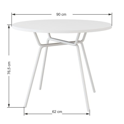 Mesa de Jantar Redonda Barcelona Branco/Tx