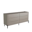 Ver imagem 1 de Cômoda com 6 Gavetas 178cm Pés em Metal 100% Mdf Cor:grigio com Preto