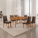 Ver imagem 2 de Mesa de Jantar Copper 180cm Tampo MDF Canto Copo Laminado e 6 Cadeiras Yasmin