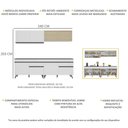 Ver imagem 4 de Armário de Cozinha Compacta 240cm Veneza Multimóveis V3696 Branco/Preto