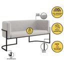 Ver imagem 2 de Sofá Namoradeira 2 Lugares Moderna Base Metal Black – Balaqui Cor:bege