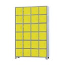 Ver imagem 1 de Armário Roupeiro de Aço 24 Portas para Vestiário Academia Locker Amarelo com Chave