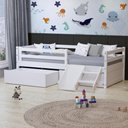 Ver imagem 1 de Cama Slim Rb e Gavetão e Mini Escada/escorregador Branco Housin