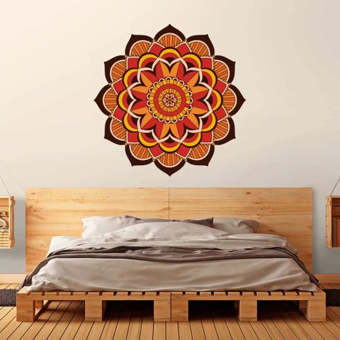 Adesivo de Parede New Mandala 11 Arte Destaque 0,90 X 0,90 Metros
