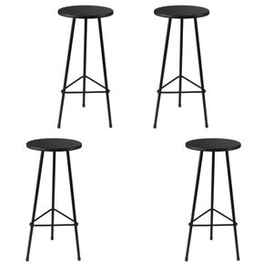 Kit Banqueta para Balcão de Aço Carbono com Assento em Madeira para Churrasqueira Bar Cozinha Balc