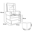 Ver imagem 4 de Poltrona de Amamentação e Descanso com Balanço e Puff Laís G05 Veludo Cinza - Mpozenato