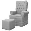 Ver imagem 1 de Poltrona de Amamentação e Descanso com Balanço e Puff Laís G05 Veludo Cinza - Mpozenato