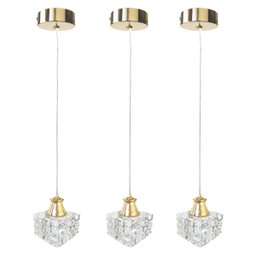 3 Pendente de Cristal para Quarto Metal Dourado G9 Bet42 - 1