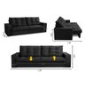 Sofá Retrátil e Reclinável 2 Lugares 1,50m com Molas Melissa Suede Preto Rover & Beato - 3