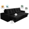 Sofá Retrátil e Reclinável 2 Lugares 1,50m com Molas Melissa Suede Preto Rover & Beato - 2