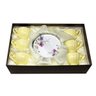 Jogo 6 Xícaras de Chá 220ml C/ Pires Amarelo Floral Cerâmica Importada Premium Elegante Café 12pçs - 3