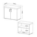 Ver imagem 6 de Kit 3 Peças com Mesa para Escritório Diretor em L Armário Baixo e Gaveteiro com Chave Tamburato