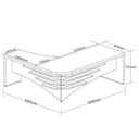 Ver imagem 5 de Conjunto 3 Peças com Mesa para Escritório Diretor em L Armário Baixo e Gaveteiro com Chave Tamburato Nogal Preto Marrom Artany