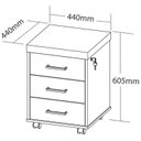 Ver imagem 4 de Kit 3 Peças com Mesa para Escritório Diretor em L Armário Baixo e Gaveteiro com Chave Tamburato
