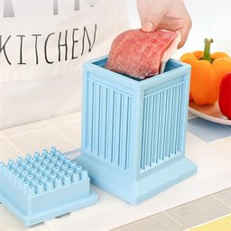 Maquina Espetinho Forma 49 Espetos Churrasco Carne Guia Cortador Rapido Churrasquinho Faca Furador - 5