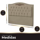 Ver imagem 5 de Cabeceira Casal Queen Estofada para Cama Box Maitê Veludo Bege Escuro