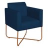 Poltrona Decorativa Andréia Base X Bronze Suede Doce Sonho Móveis Azul Marinho - 2