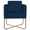 Poltrona Decorativa Andréia Base X Bronze Suede Doce Sonho Móveis Azul Marinho - 4