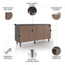 Ver imagem 3 de Balcão de Cozinha com Pia Inox 150cm Pérola Z34 Grafite/freijó - Mpozenato
