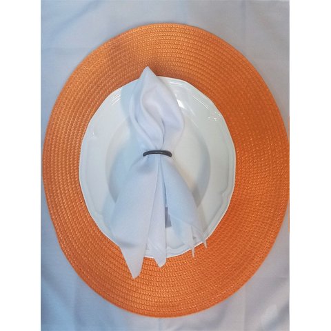 Kit 6 Guardanapos Rafia 38X38 Branco