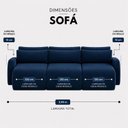 Ver imagem 4 de Sofá Retrátil 8 Lugares Veludo Apolo 3,90 Mts Oceano