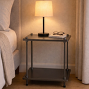 Ver imagem 4 de Mesa Chumbo Cabeceira Mesinha Quarto Suspensa Madeira Mdf Industrial Pequena Retro Moderna Nova