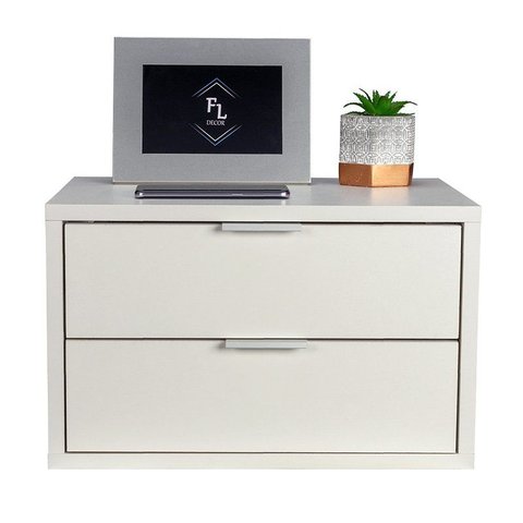 Mesa de Cabeceira 30cm com Duas Gavetas 100% MDF