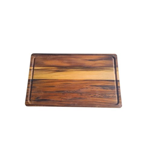 Tábua de Carne Grande para Churrasco Madeira Teca 50 X 30 X 1,8 - Natural Natural