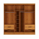 Ver imagem 4 de Guarda-Roupa Casal 6 Portas Ripado e 4 Gavetas Ripado Atenas Yescasa Marrom/Nature