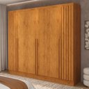 Ver imagem 1 de Guarda-Roupa Casal 6 Portas Ripado e 4 Gavetas Ripado Atenas Yescasa Marrom/Nature