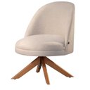 Ver imagem 1 de Poltrona Decorativa Lilli Boucle Off White com Base Giratória em Madeira