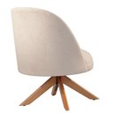 Ver imagem 4 de Poltrona Decorativa Lilli Boucle Off White com Base Giratória em Madeira