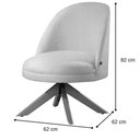 Ver imagem 3 de Poltrona Decorativa Lilli Boucle Off White com Base Giratória em Madeira