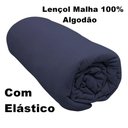 Ver imagem 3 de Lençol com Elástico Casal Portallar Malha 100% Algodão Liso Linha Casa Azul Profundo