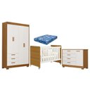 Ver imagem 1 de Quarto de Bebê Zaki e Berço Americano Evolution 4 em 1 Branco Acetinado Savana com Colchão Ortobom -