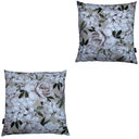 Ver imagem 1 de Kit 2 Capas de Almofada Impermeável Estampa Digital 100% Algodão Flor Branca Fundo Bege 43CMX43CM