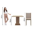 Ver mais imagens de Conjunto Sala de Jantar Madesa Alana Mesa Tampo de Madeira com 4 Cadeiras Rustic/Crema/Pérola Cor:Ru