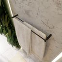 Ver imagem 4 de Porta Toalha Duplo para Banheiro Toalheiro 50cm Suporte Redondo Barra Grego Metal Preto Fosco Orion