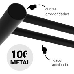 Porta Toalha Duplo para Banheiro Toalheiro 50cm Suporte Redondo Barra Grego Metal Preto Fosco Orion - 3