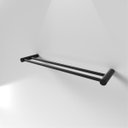 Ver imagem 2 de Porta Toalha Duplo para Banheiro Toalheiro 50cm Suporte Redondo Barra Grego Metal Preto Fosco Orion
