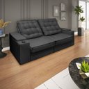 Ver imagem 4 de Sofá 2,30m Retrátil e Reclinável com Usb – Grande, Confortável e Moderno para Sala de Estar:preto