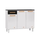 Ver imagem 1 de Balcão de Cozinha Modulado Diamante Smart 3 Portas e 1 Gaveta c/ Tampo 105cm Branco/Preto - Telasul