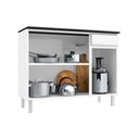 Ver imagem 6 de Balcão de Cozinha Modulado Diamante Smart 3 Portas e 1 Gaveta c/ Tampo 105cm Branco/Preto - Telasul