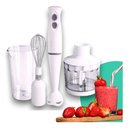 Ver imagem 4 de Mixer Portátil 3 em 1 com Batedor Potente, Triturador, 250W, Branco 110V
