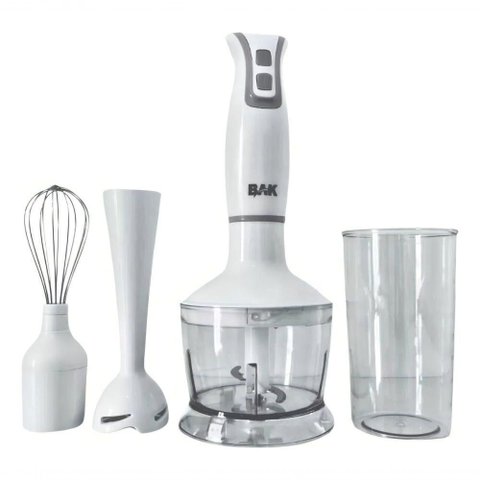 Mixer Portátil 3 em 1 com Batedor Potente, Triturador, 250W, Branco 110V